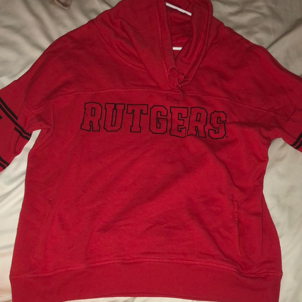 Rutgers cowl neck pink hoodie